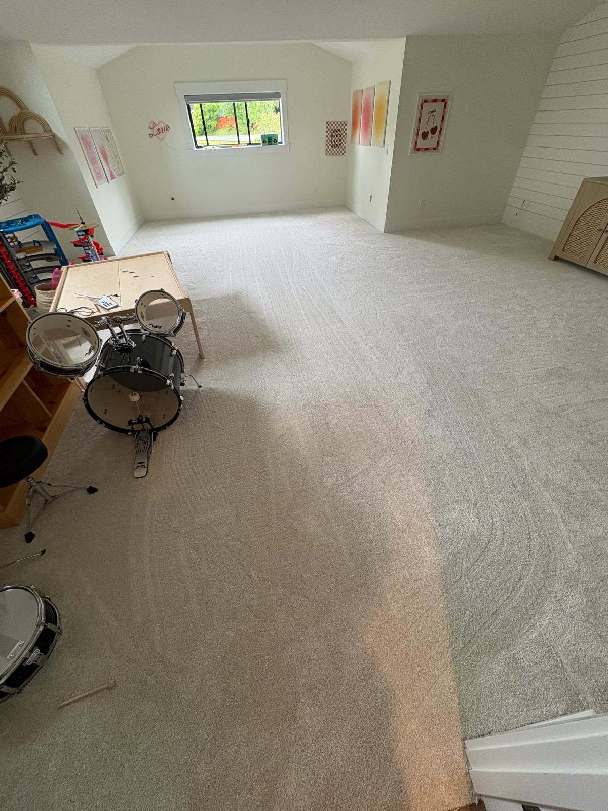 New plush carpet across the upstairs bonus room